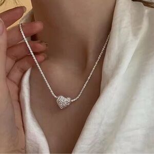 🤍 S925 Elegant Minimalist Silver Heart Necklace 🤍